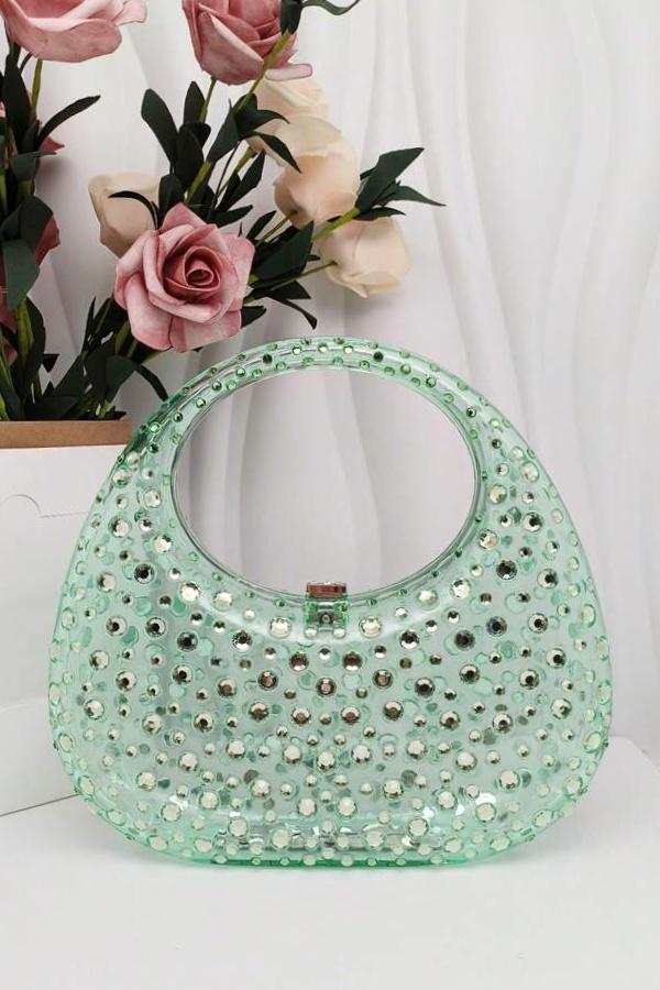 Clutch Brilho de Diamante – Acrílico Glamour