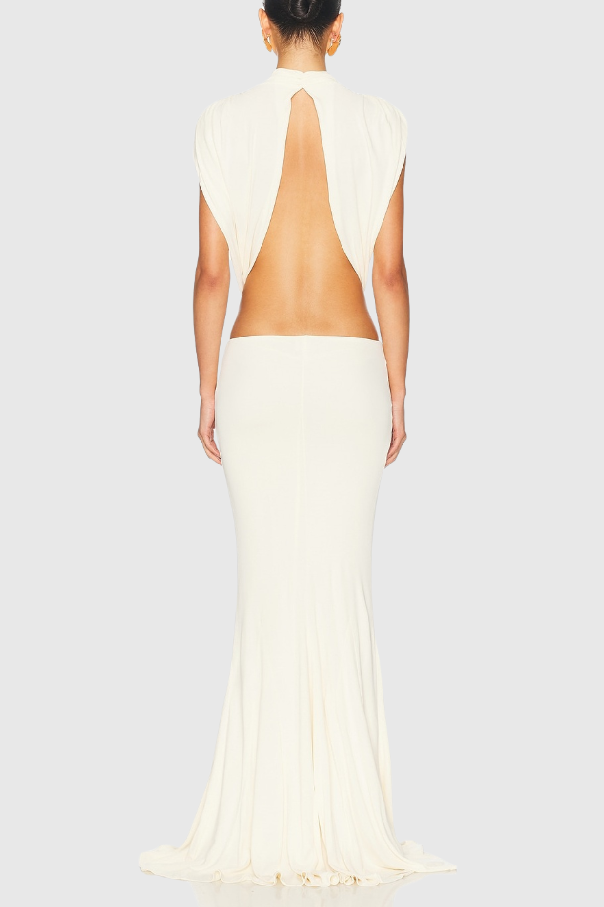 Vestido Longo Graillot com Recortes e Laço