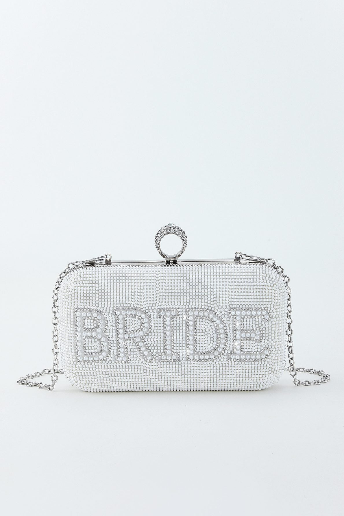 Clutch Noiva com Paetês – Branco e Prata