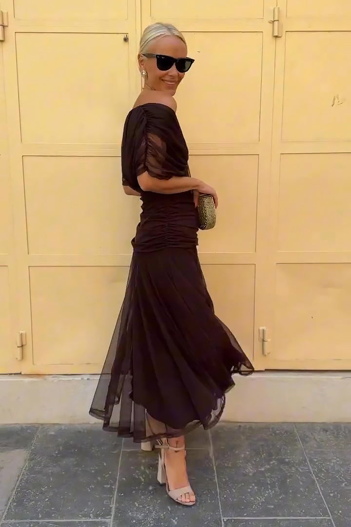 Vestido Maxi Chocolate Tulle
