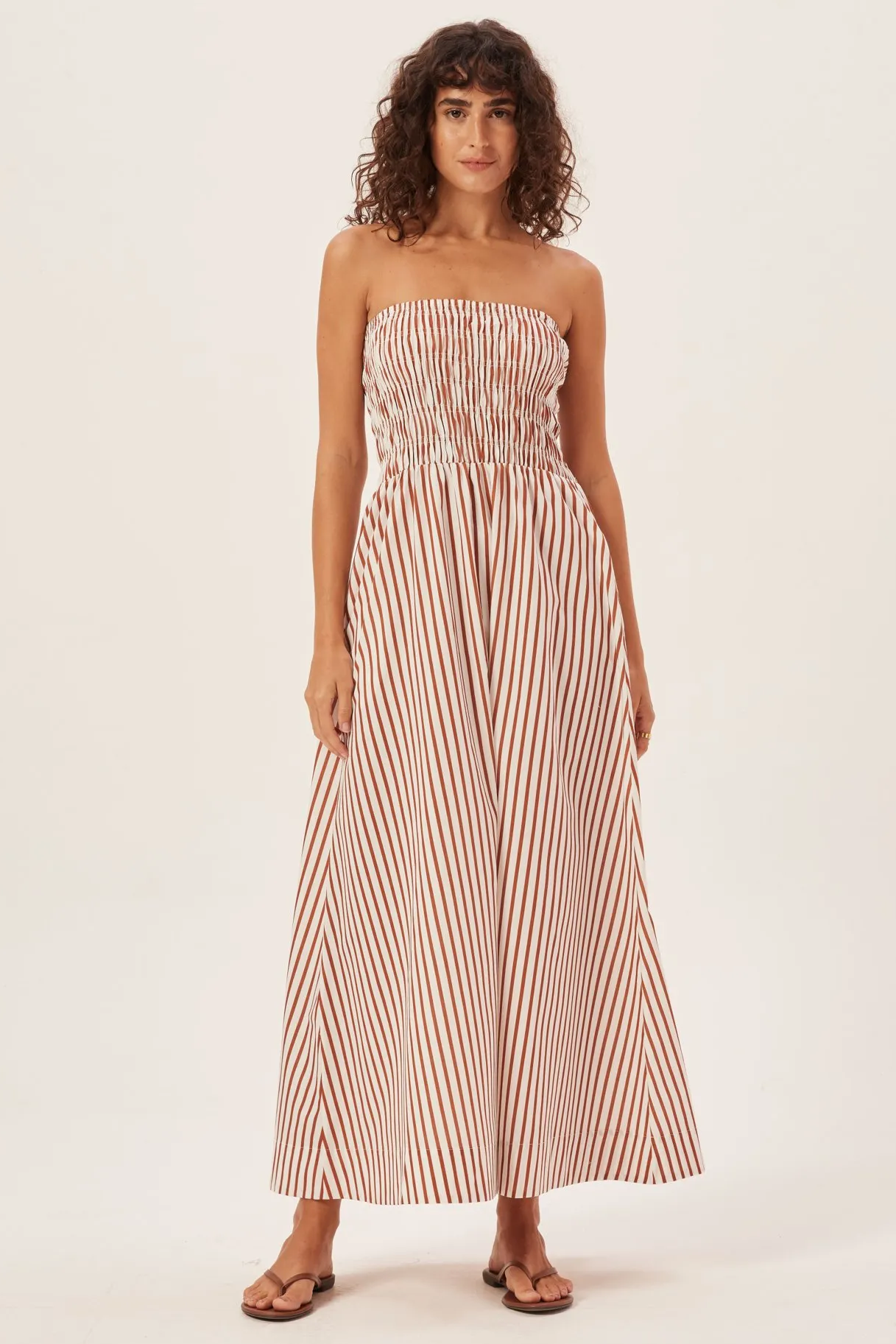 Vestido Longo Tube Maud com Franzidos