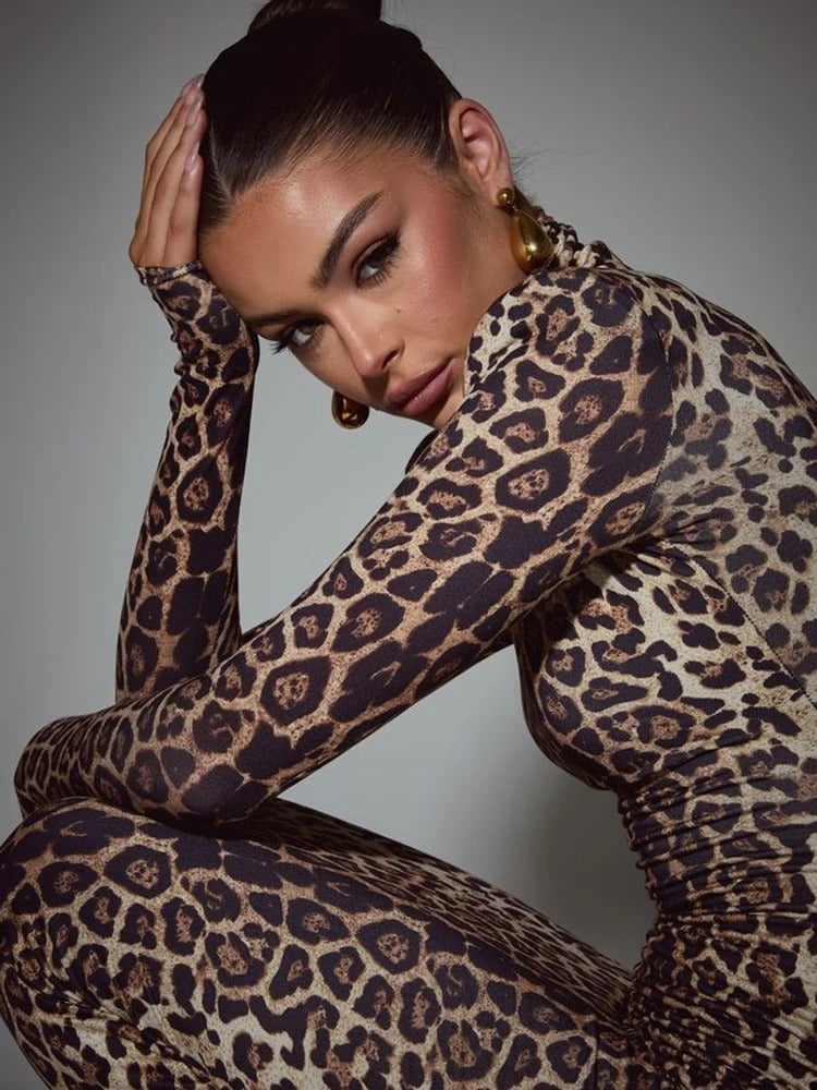 Vestido Feminino Longo Justo - Leopard