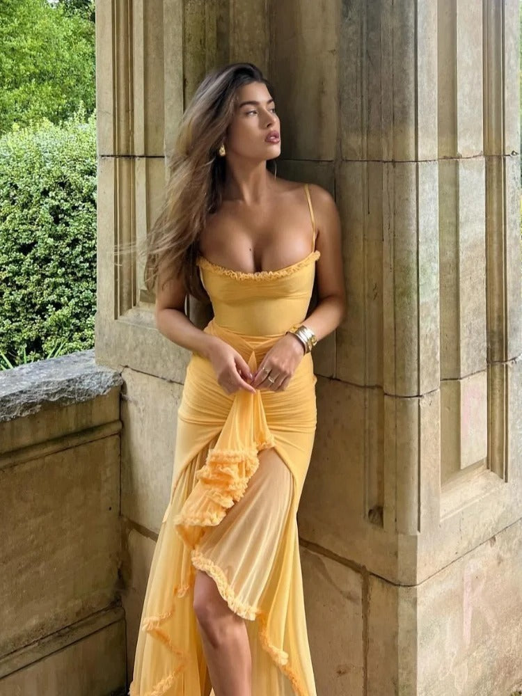 Vestido Elegante Amarelo - Marli