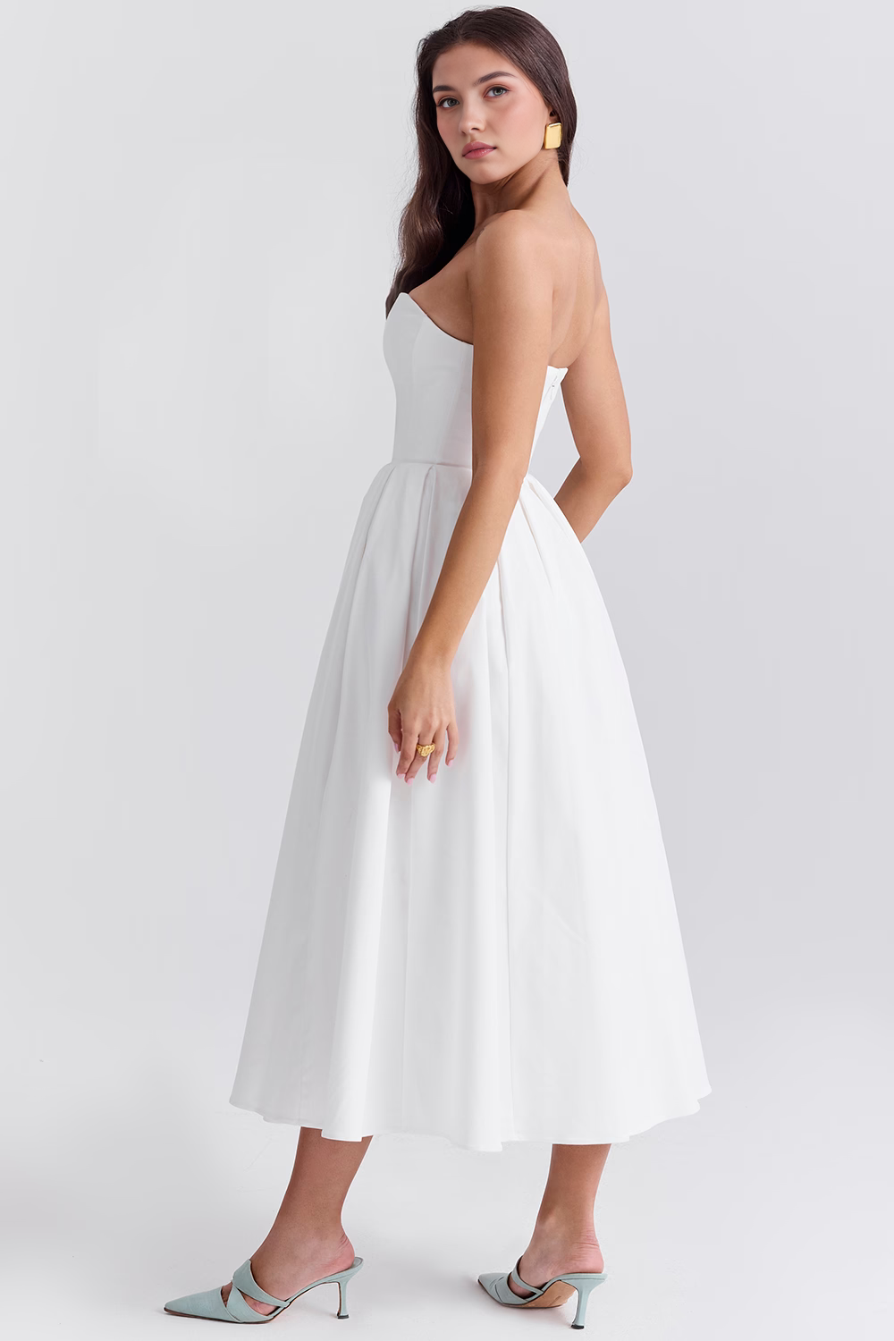 Vestido Longo Tomara que Caia Bustier Celeste