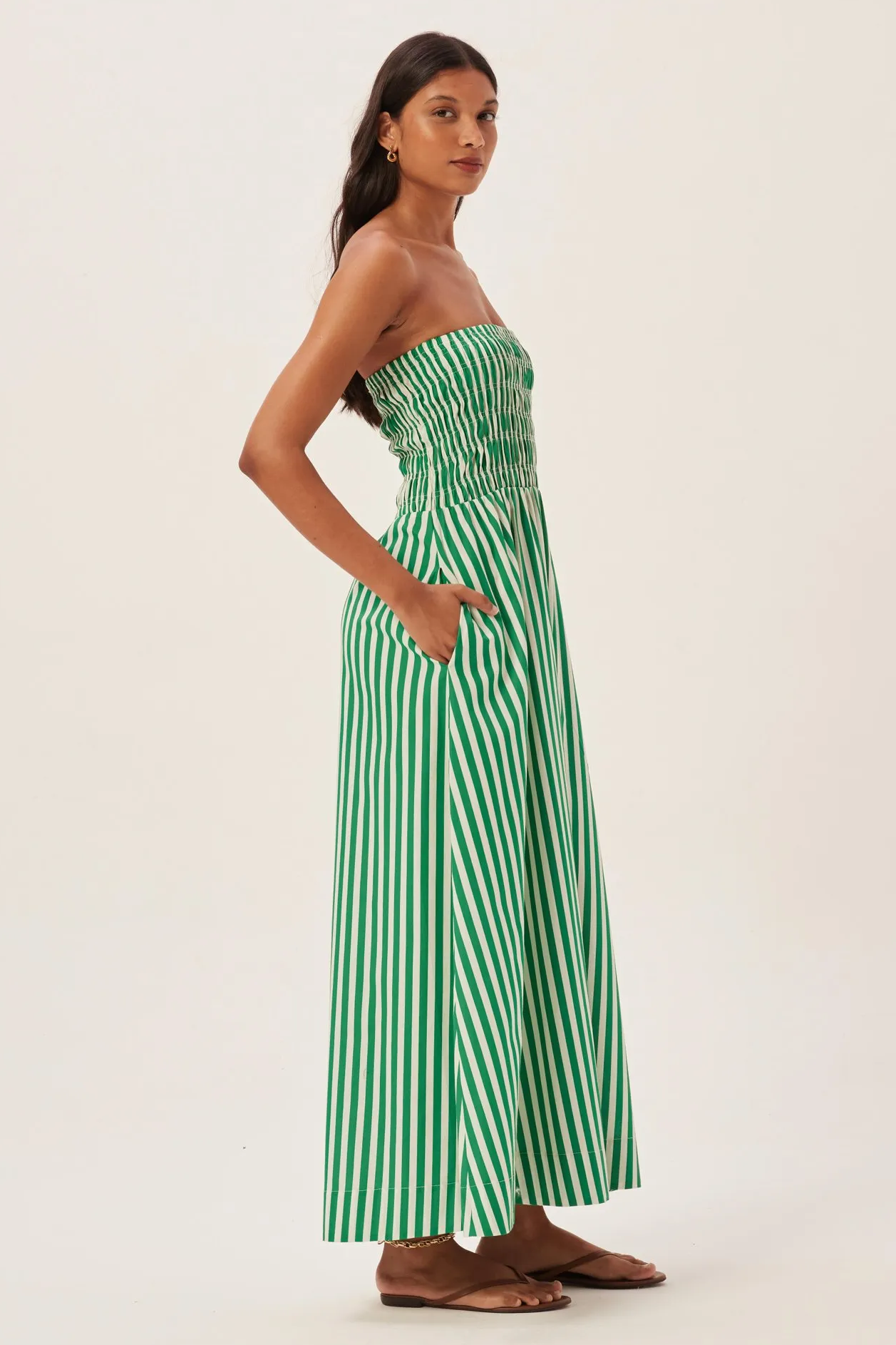 Vestido Longo Tube Maud com Franzidos