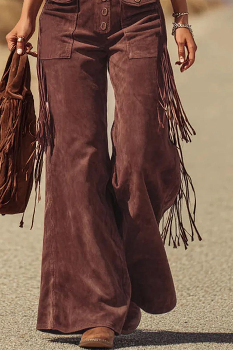 Macacão Boho Camurça com Franjas – Serena
