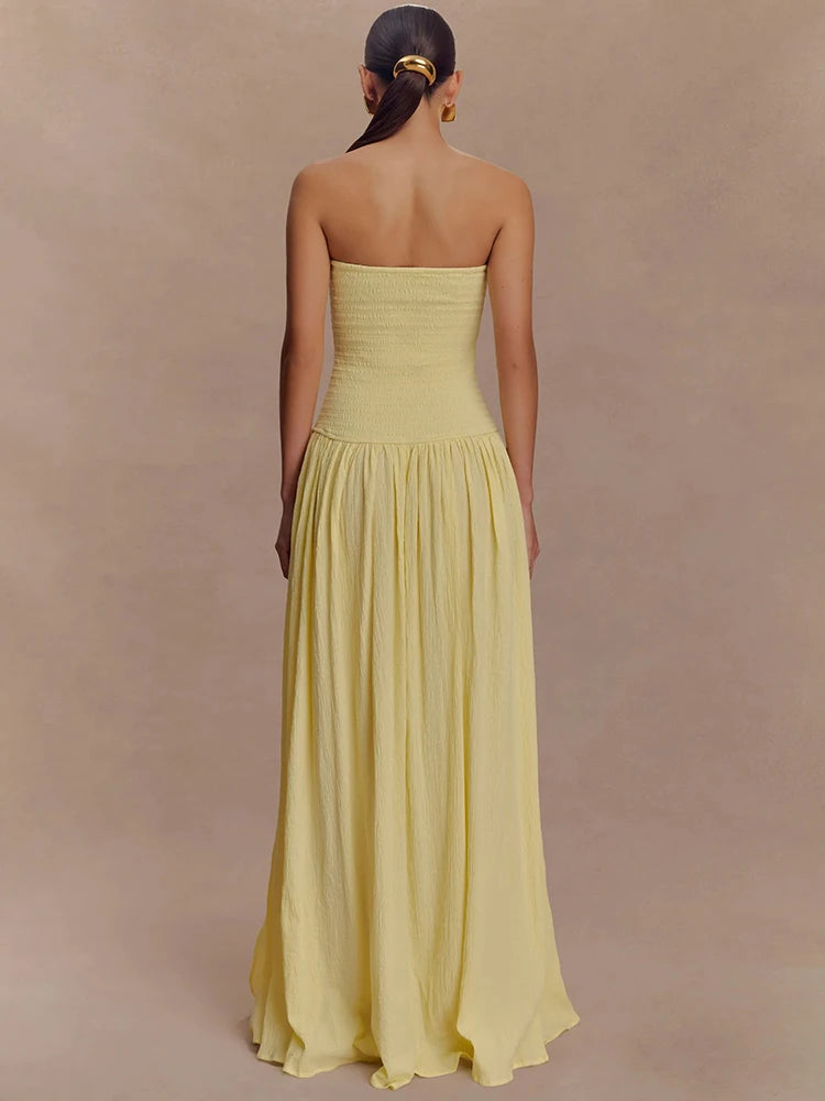 Vestido Longo Tomara que Caia com Fenda Lateral Elegante Isabella