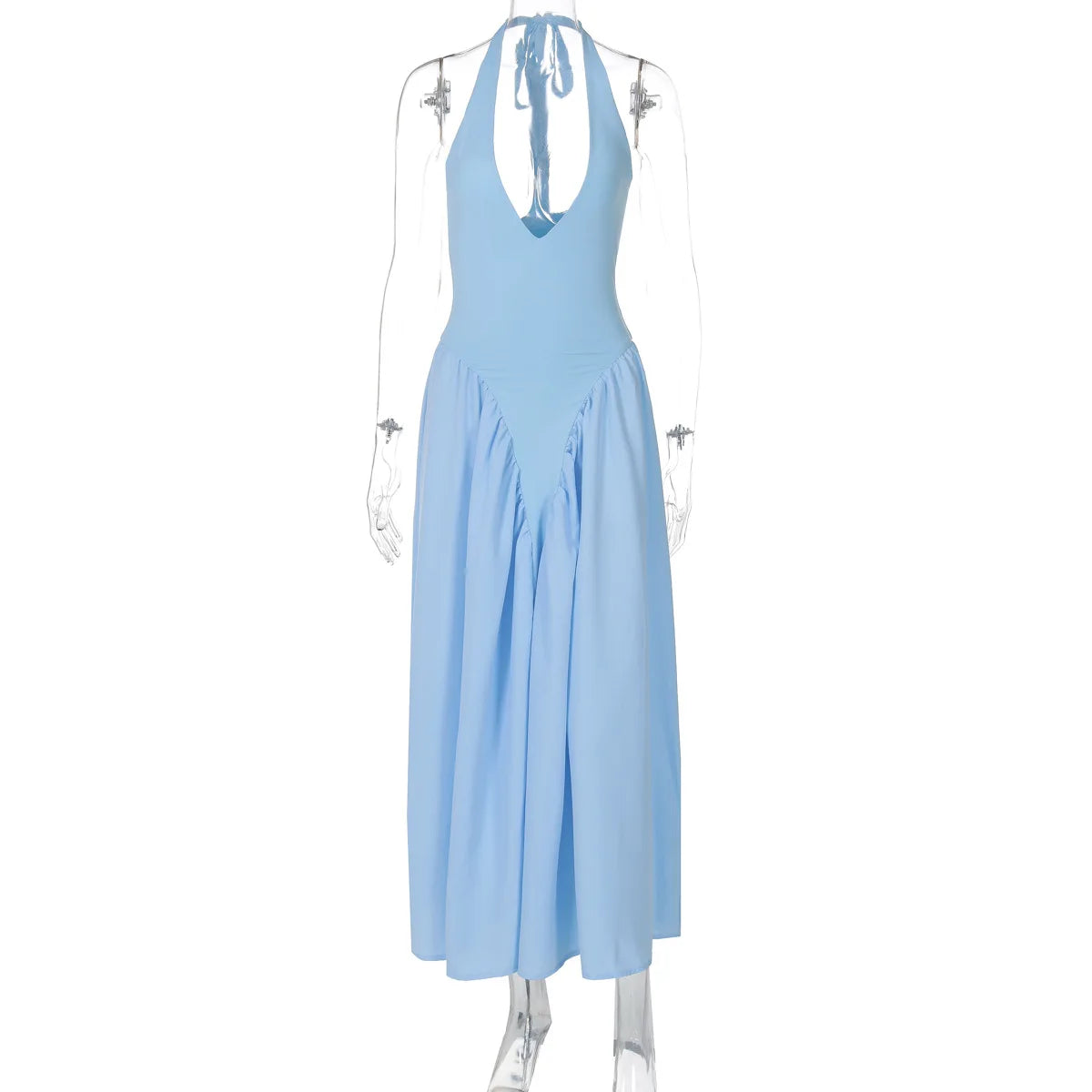 Vestido Feminino Elegante Eudora – Longo Decote Profundo e Costas Nuas