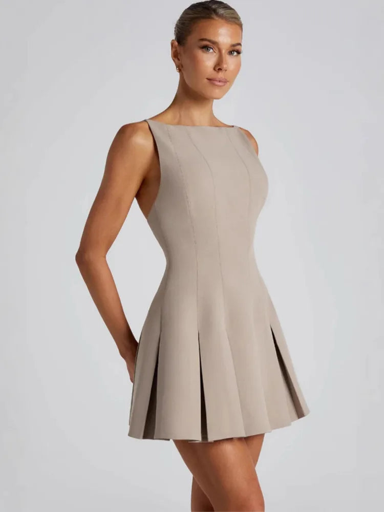 Vestido Lumara Belle – Plissado Cintura Alta com Alças Finas