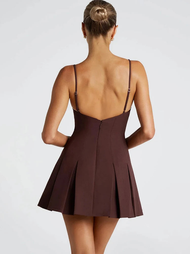 Vestido Lumara Belle – Plissado Cintura Alta com Alças Finas