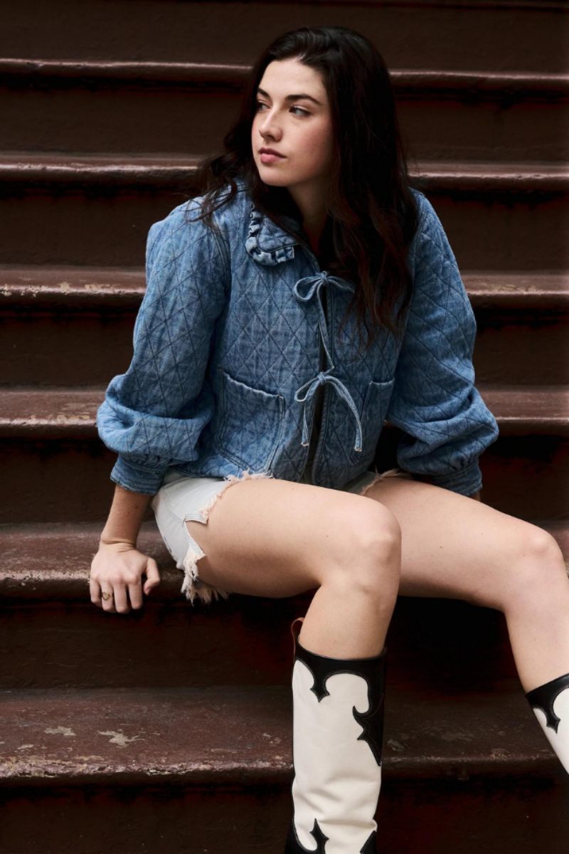 Jaqueta Mounna Estilo Europeu com Matelassê em Diamante