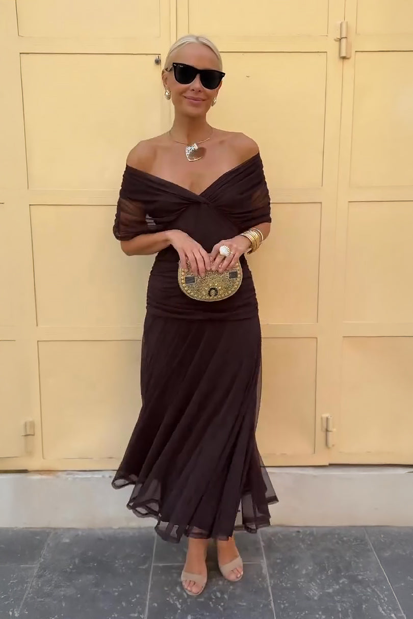 Vestido Maxi Chocolate Tulle