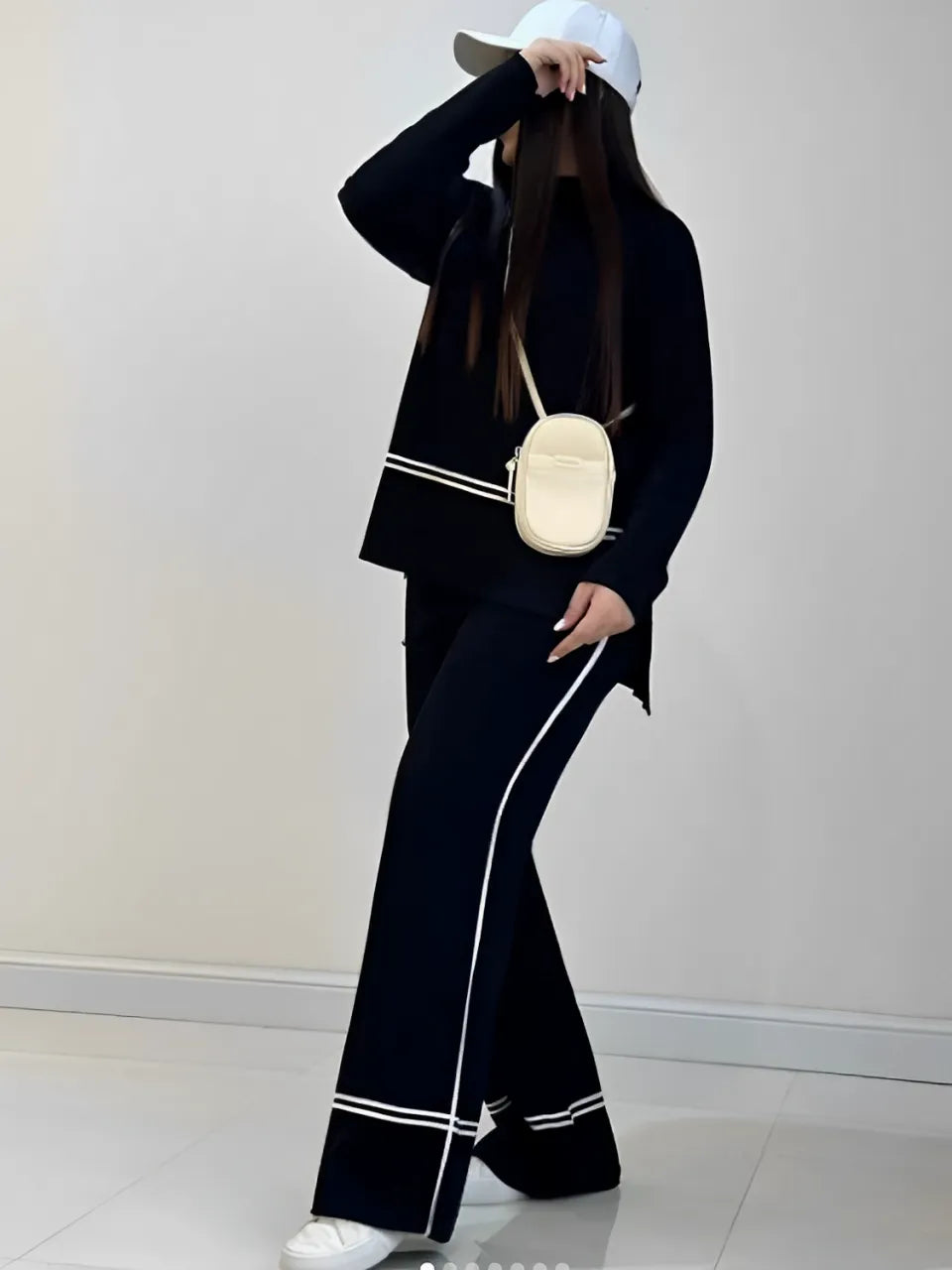 Conjunto Tricô Livia – Suéter Mullet e Calça Cintura Alta