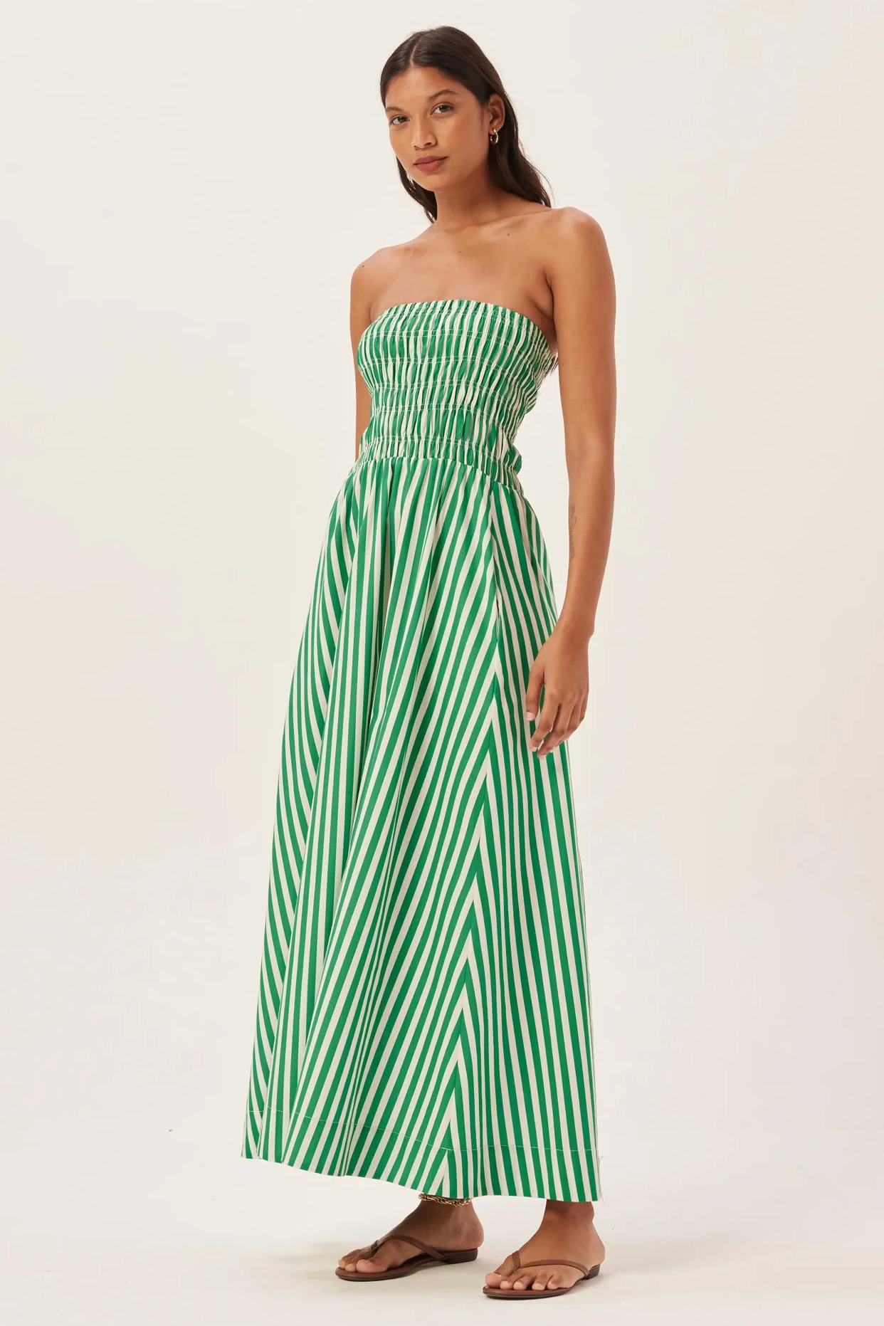 Vestido Longo Tube Maud com Franzidos