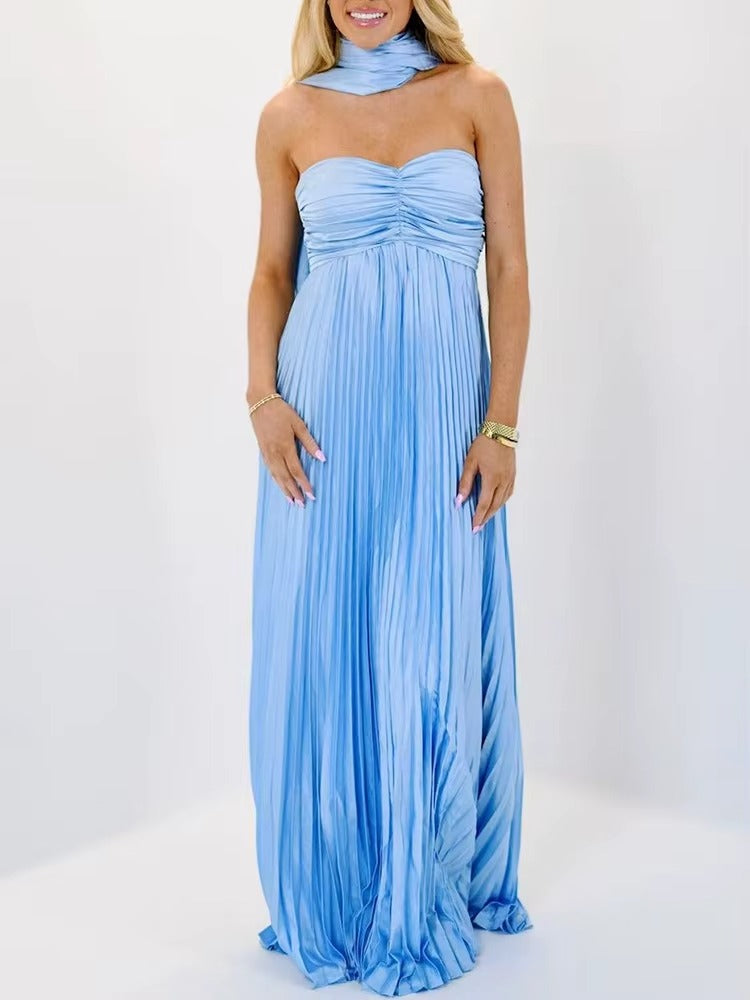 Vestido Feminino Plissado Verde - Julie