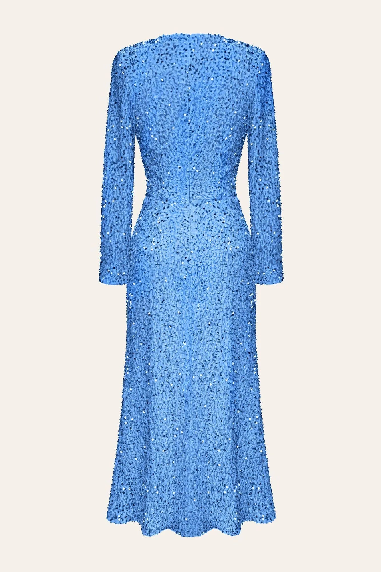 Vestido Midi Maxi de Paetês com Manga Longa - Isabela