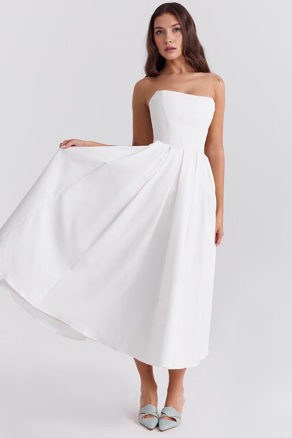 Vestido Longo Tomara que Caia Bustier Celeste