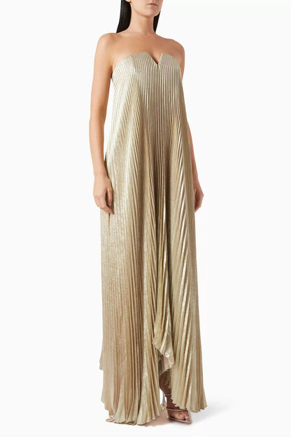 Vestido Feminino Sem Alças Dourado