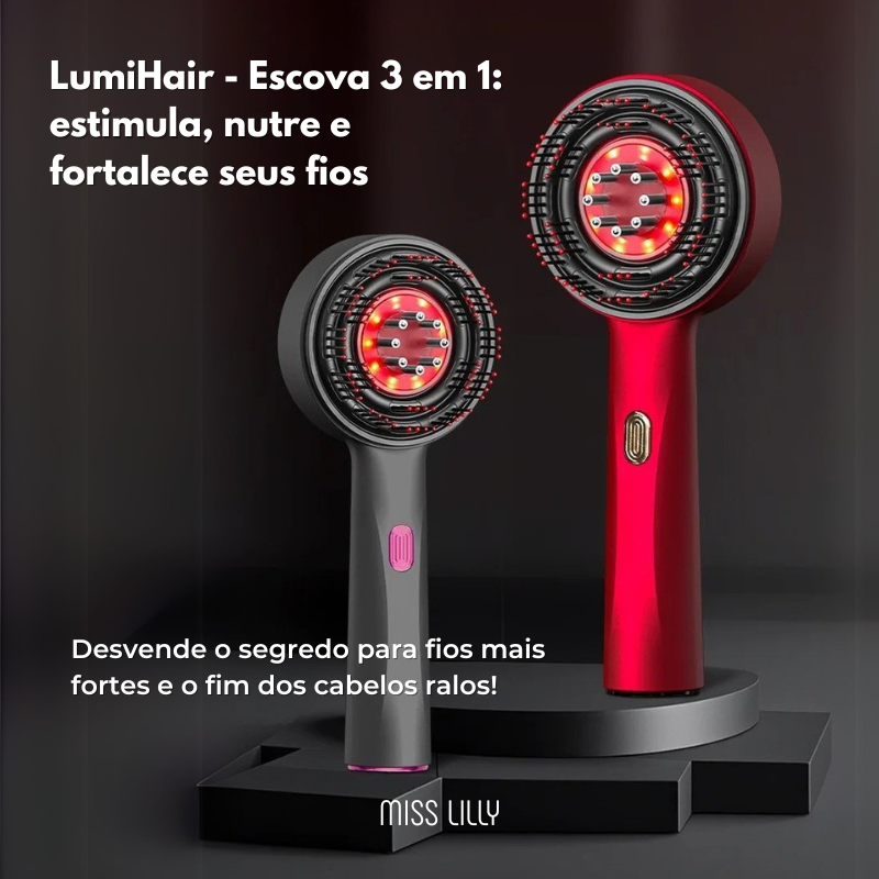LumaHair - Escova 3 em 1 para fortalecimento dos fios
