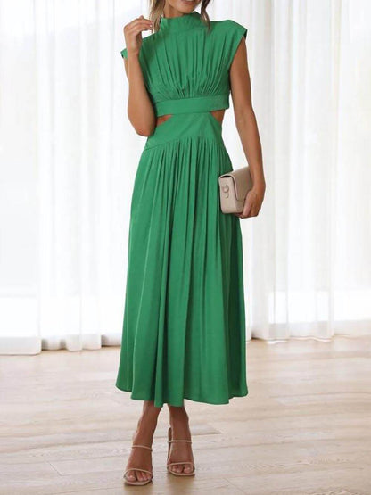 Vestido Midi Ayla com Recorte na Cintura e Bolsos