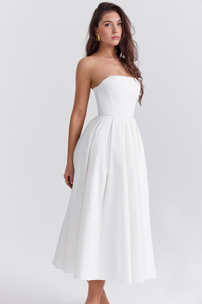 Vestido Longo Tomara que Caia Bustier Celeste