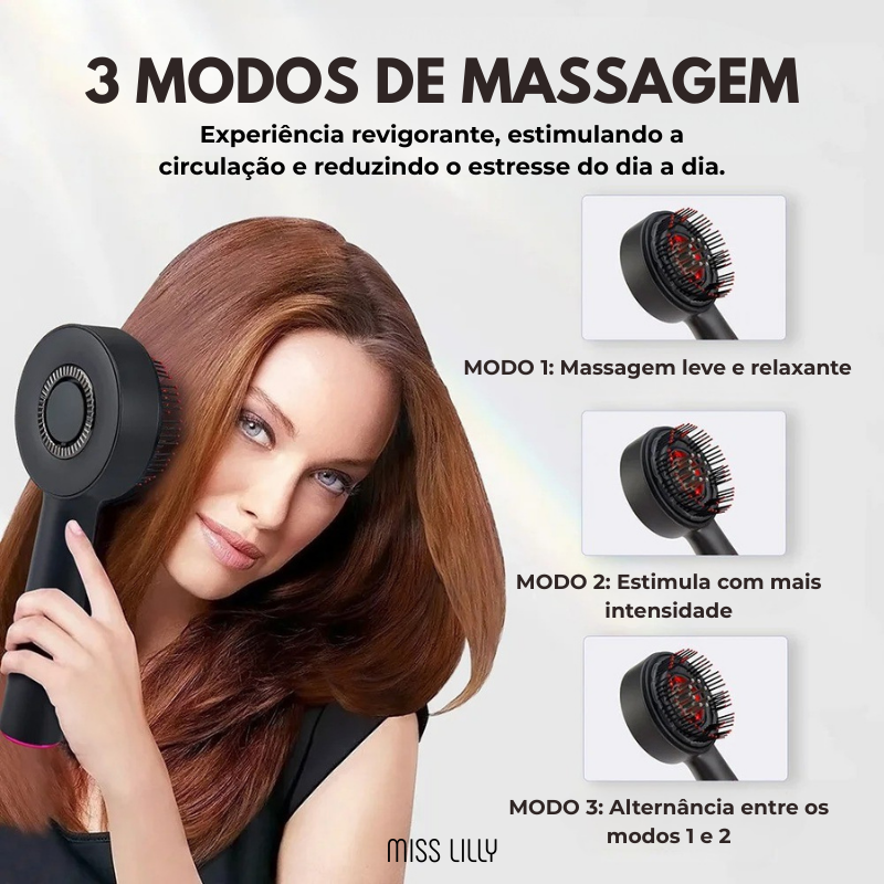 LumaHair - Escova 3 em 1 para fortalecimento dos fios