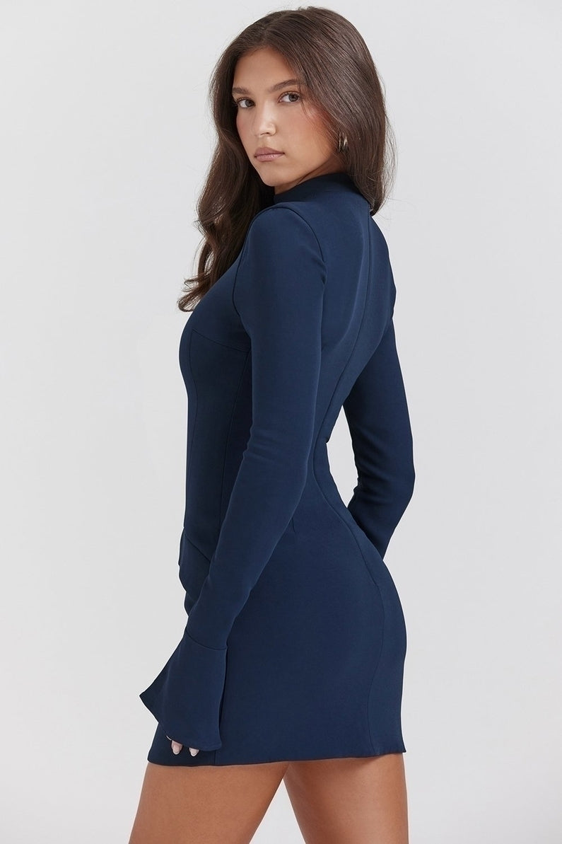 Vestido Curto Justo Manga Longa - Poliana