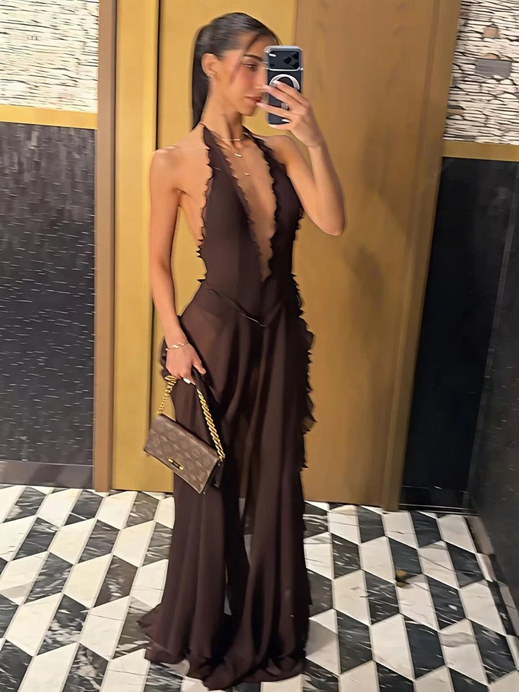 Vestido Longo Ravena Chocolate