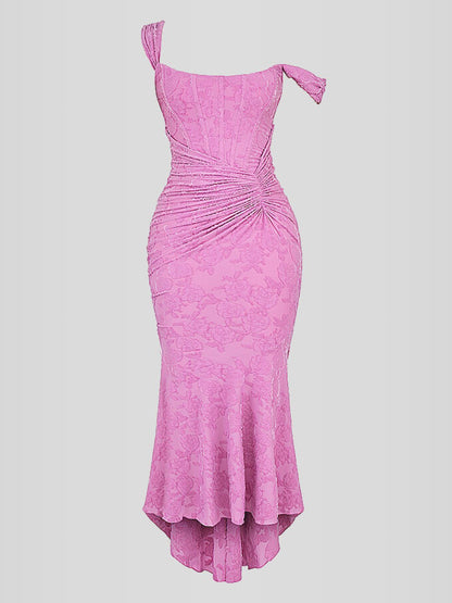Vestido Longo Floral Decote Coração - Duda