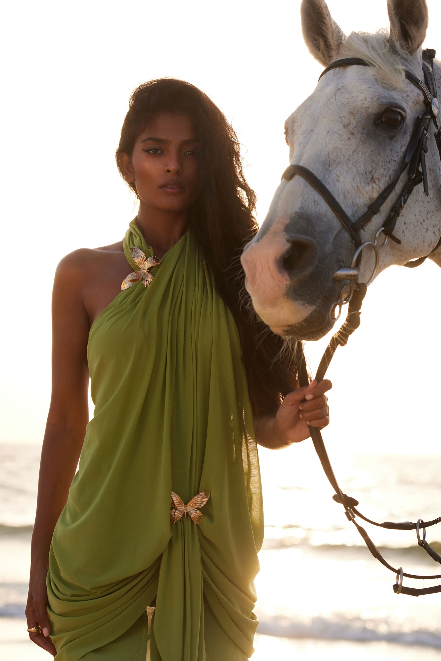Vestido Longo Thalassa Verde Oliva