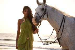 Vestido Longo Thalassa Verde Oliva