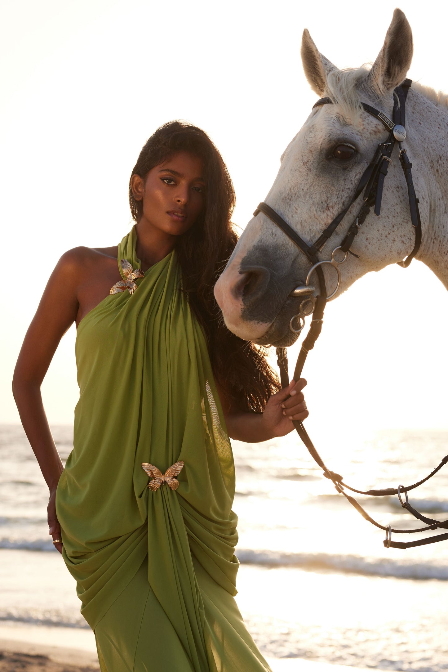 Vestido Longo Thalassa Verde Oliva