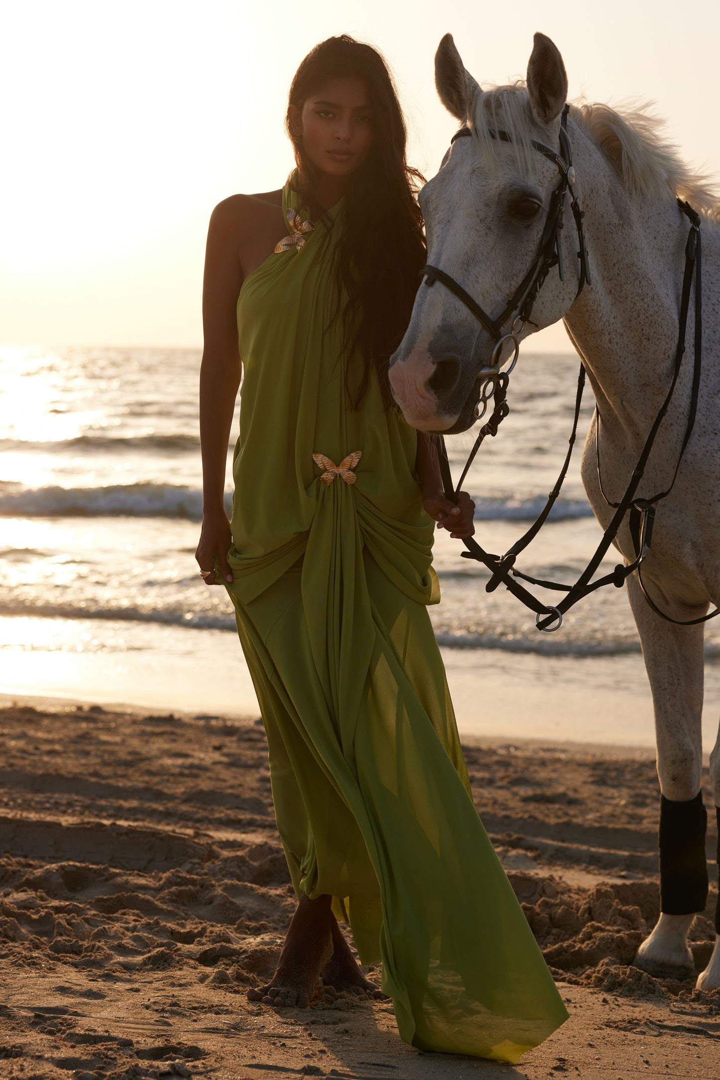 Vestido Longo Thalassa Verde Oliva