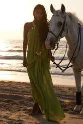 Vestido Longo Thalassa Verde Oliva