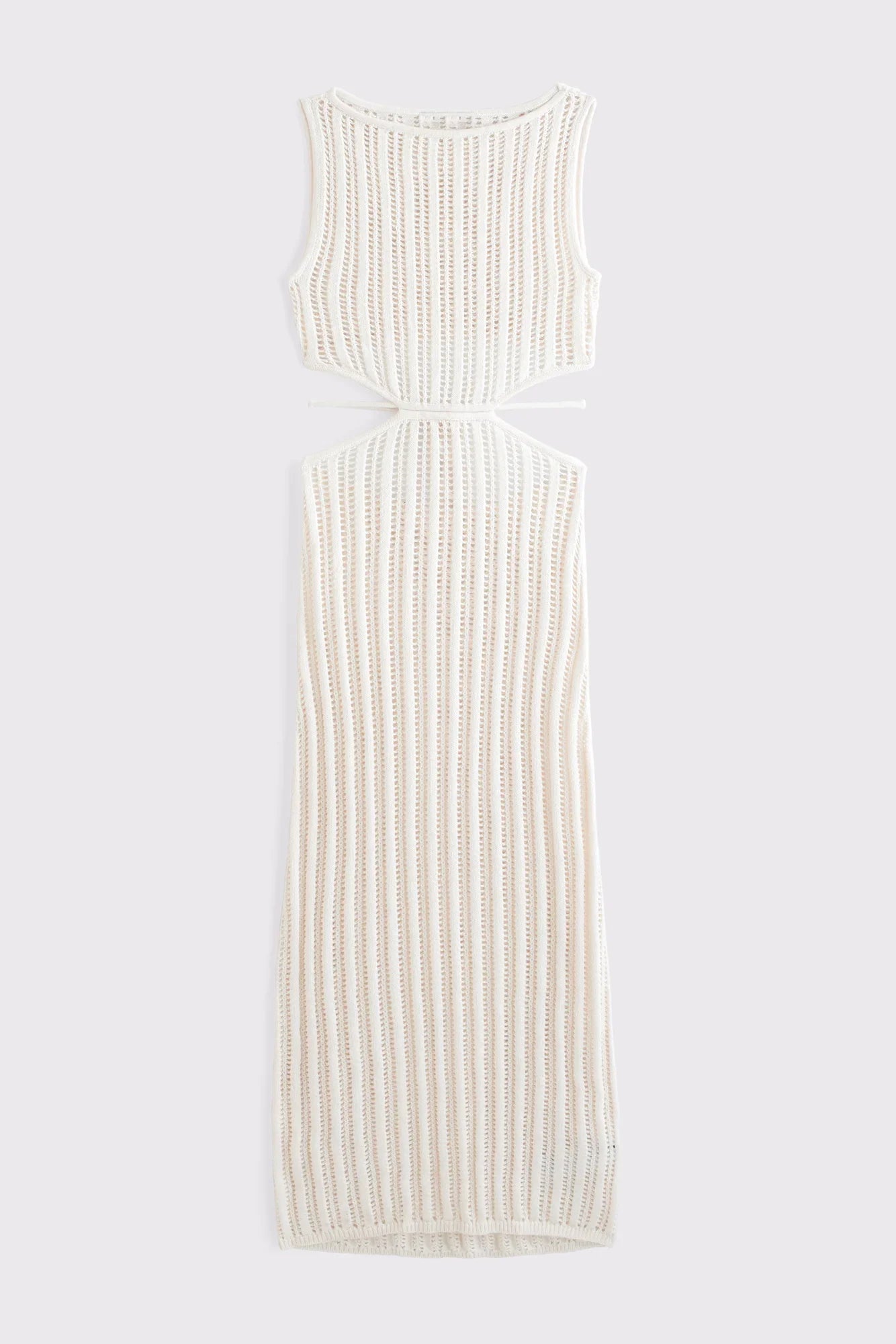 Saída de Praia Longa em Crochê com Recortes e Amarração