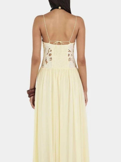 Vestido Longo Amarelo Encanto Floral