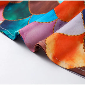 Vestido Longo Com Amarração No Pescoço Multicolorido