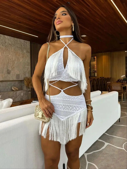 Vestido Curto Franja Liliany