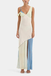 Vestido Thames Splice – Midi Assimétrico em Chiffon