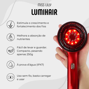 LumaHair - Escova 3 em 1 para fortalecimento dos fios