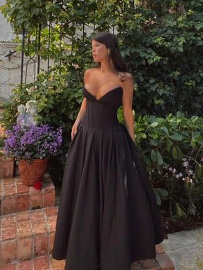 Vestido Elegante Midi Decote em V - Talita