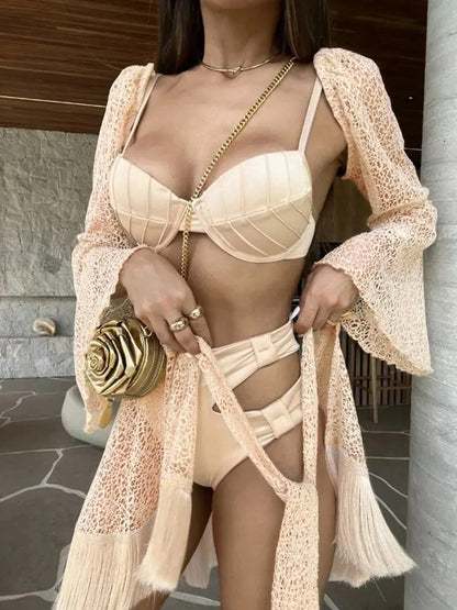 Conjunto Bikini Saia Manga - Viviane