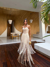 Vestido Marenne – Design Artesanal em Tricô com Franjas