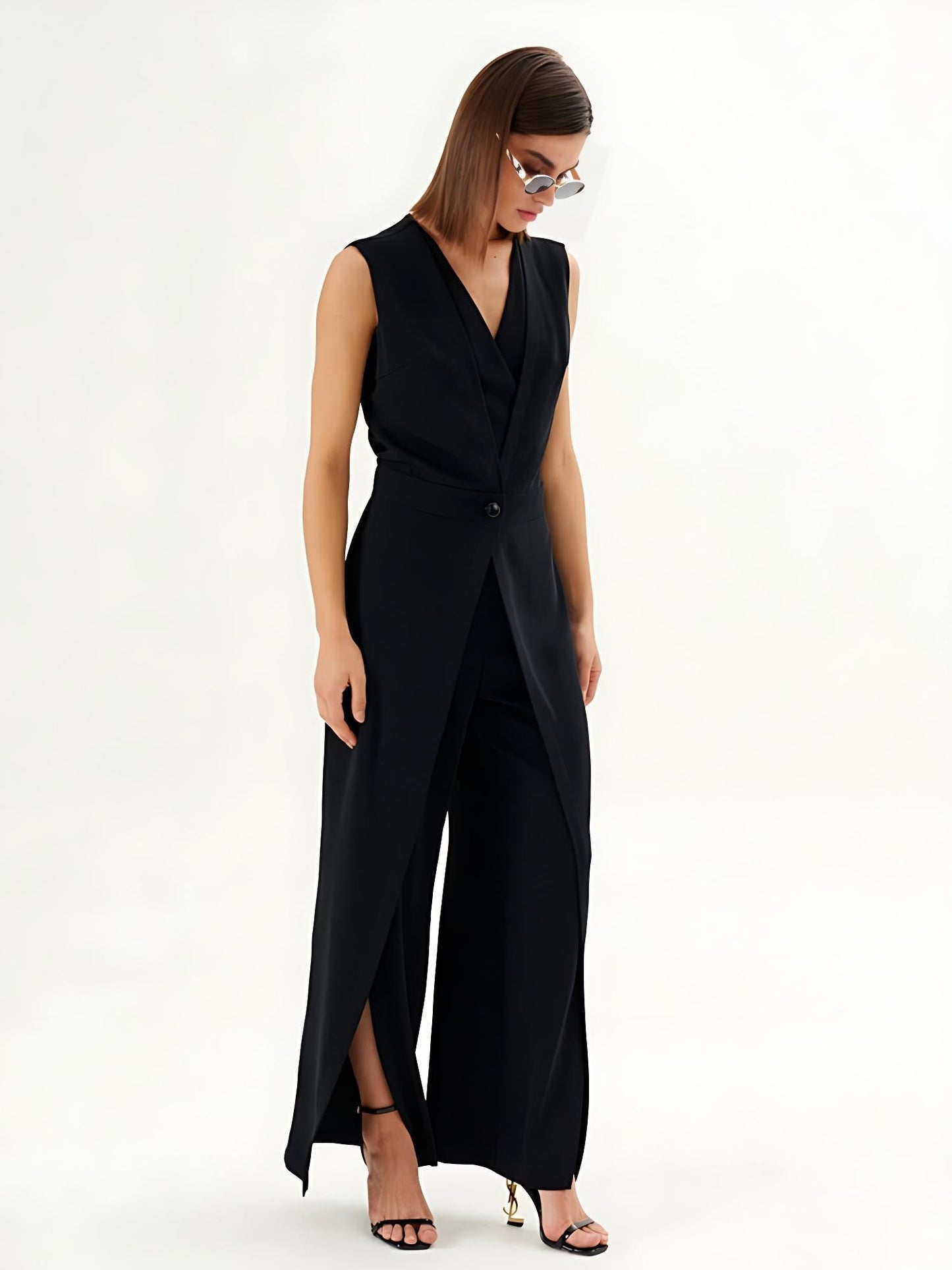 Macacão Feminino Elegante com Cintura Marcada e Caimento Premium