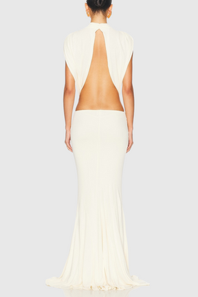 Vestido Longo Graillot com Recortes e Laço