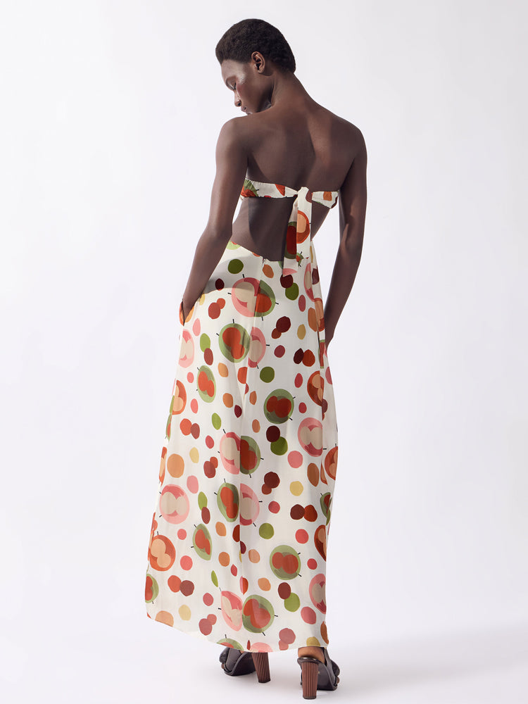 Vestido Longo Tomara que Caia com Fenda Lina Pois Estampado
