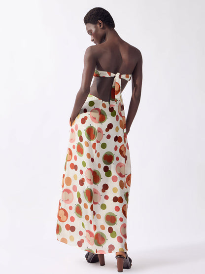 Vestido Longo Tomara que Caia com Fenda Lina Pois Estampado