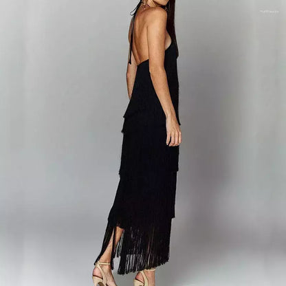 Vestido Feminino Elegante Franjas - Maya