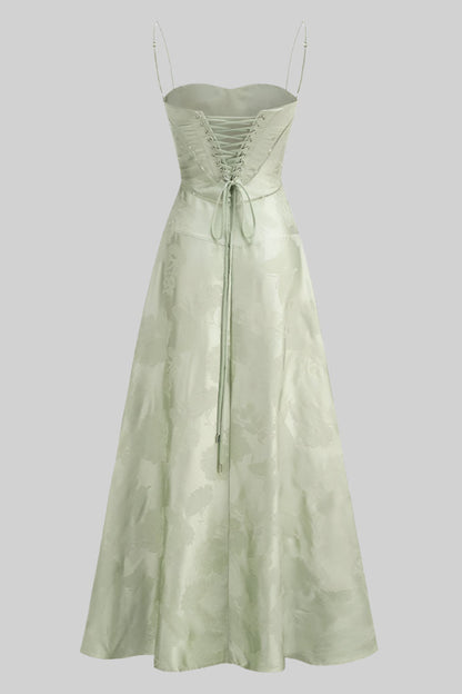 Vestido Longo Elegante com Costas Abertas e Amarração - Flor