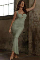 Vestido Midi Ethel Mesh Godê